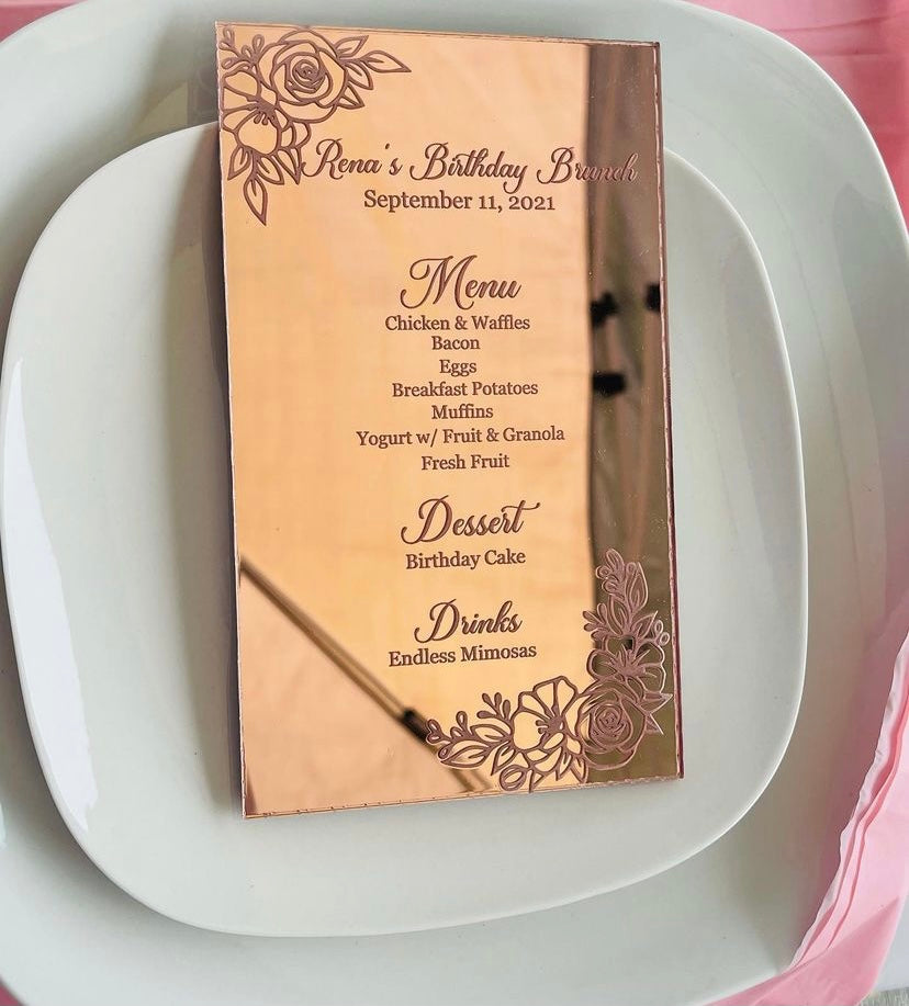 Mirror Acrylic Menu