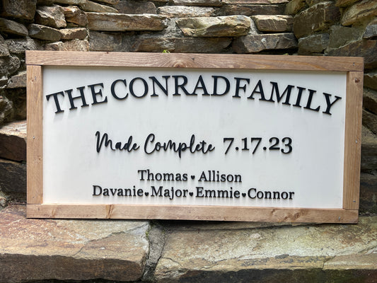 Family Made Complete Wood Sign