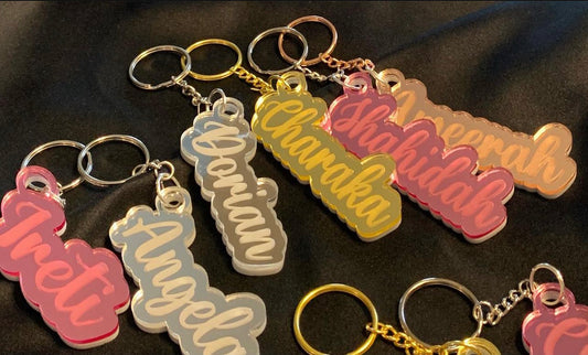 Mirror Acrylic Name Keychains