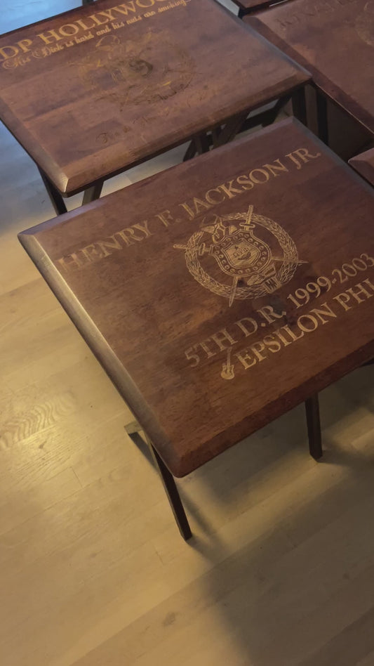 Custom Engraved Walnut TV Tray